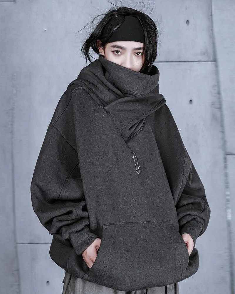 Techwear Unisex Turtleneck Scarf Mask Hoodie