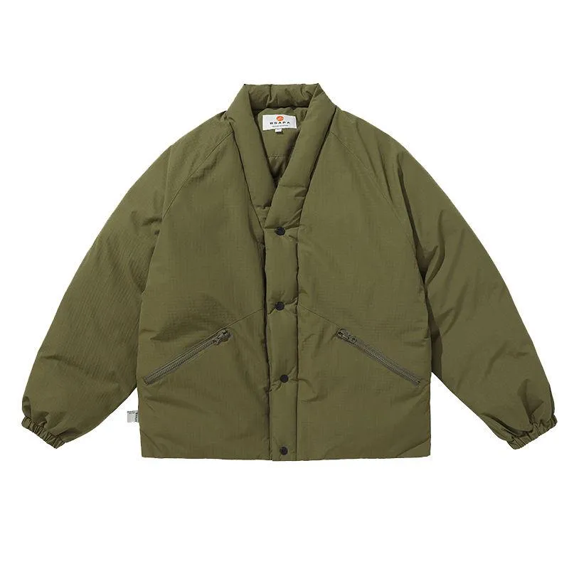 Trendy Loose Fit Y Neck Puffer Jacket