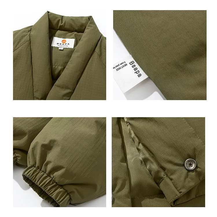 Trendy Loose Fit Y Neck Puffer Jacket