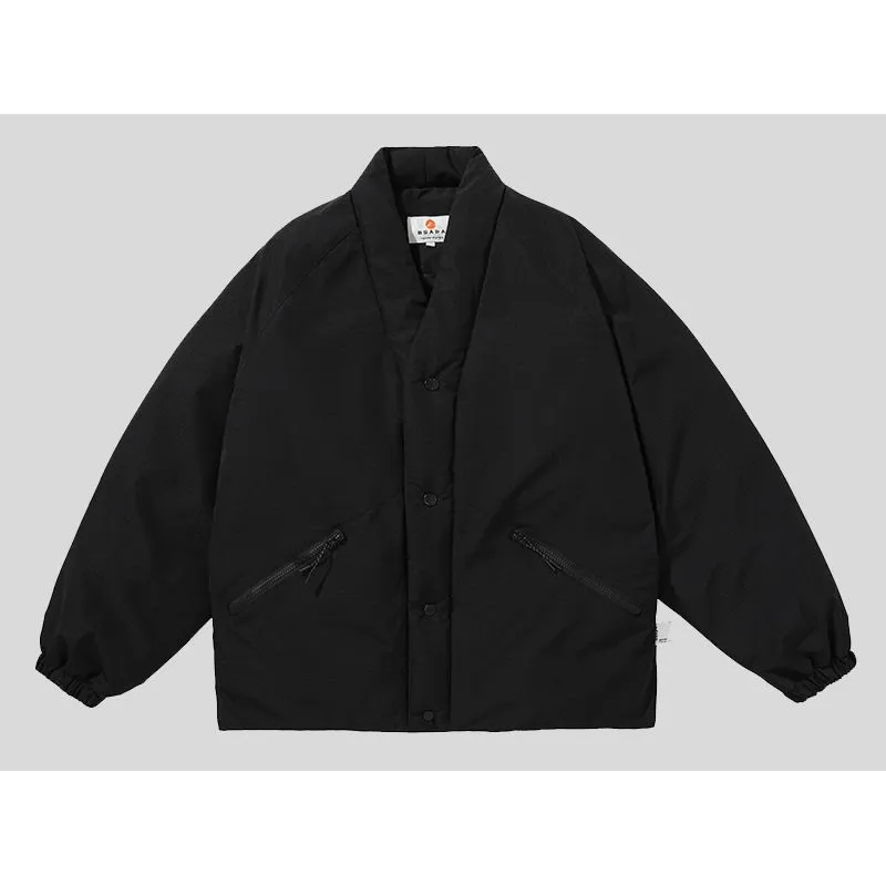 Trendy Loose Fit Y Neck Puffer Jacket
