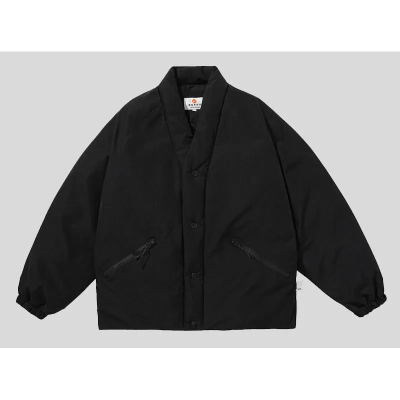 Trendy Loose Fit Y Neck Puffer Jacket