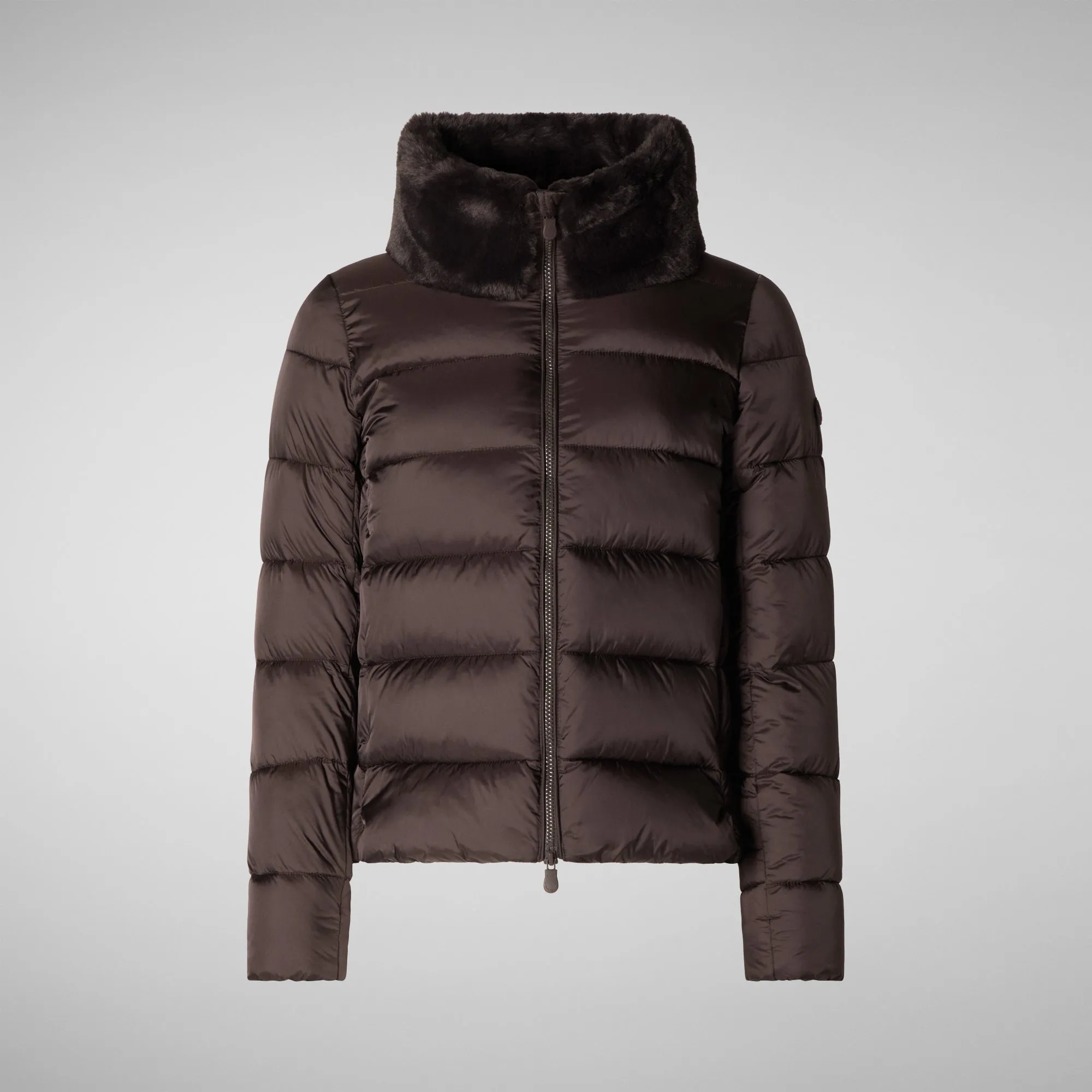 Women's animal free Puffer jacket mei in brown black