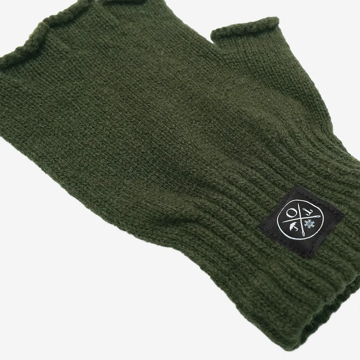 Wool Fingerless Gloves - Hunter Green